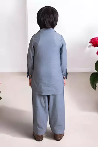 Blue denim kurta with pant