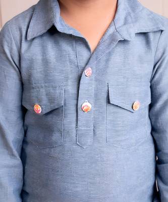 Blue denim kurta with pant 3