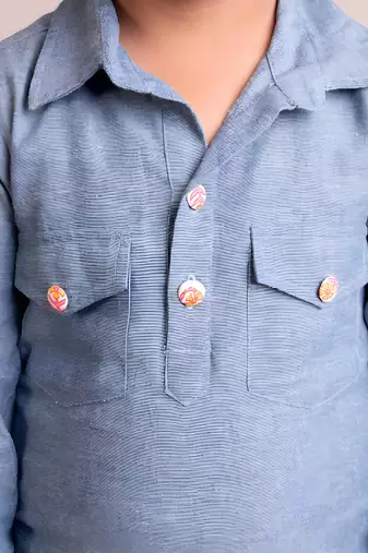 Blue denim kurta with pant