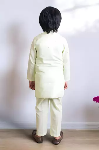 Green mukesh work kurta with pant
