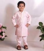 Pink mukesh work kurta with pant