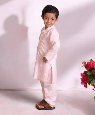 Pink mukesh work kurta with pant 2