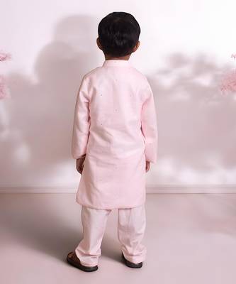 Pink mukesh work kurta with pant 3