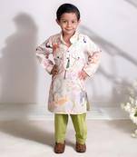 Ivory printed kurta with pant
