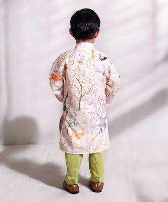 Ivory printed kurta with pant 2