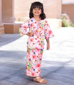 Pink floral printed kurti with pants