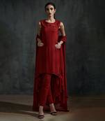 Maroon georgette kurta set