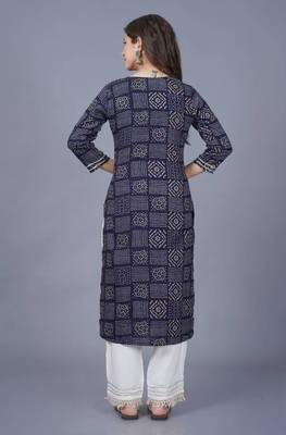 Self designer sequence embroidered ethnic bandhani bandhej printed a-line festive wear kurti for womens & girls 3