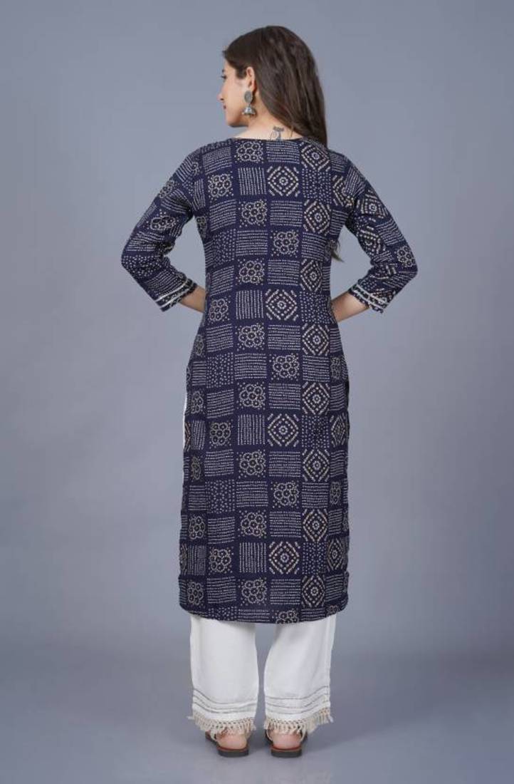 Self designer sequence embroidered ethnic bandhani bandhej printed a-line festive wear kurti for womens & girls