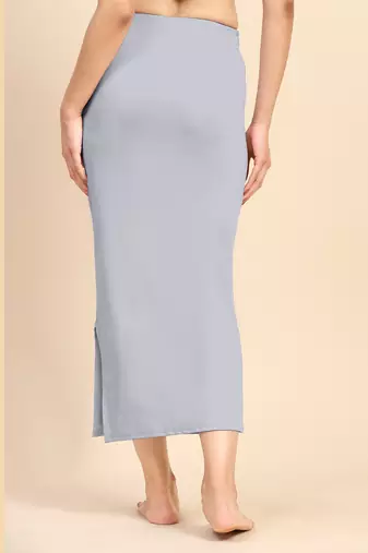 Trendmalls Grey Solid Nylon Soft Petticoat Skirts for Women Saree Shape Wear 