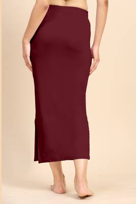 Trendmalls Maroon Solid Nylon Soft Petticoat Skirts for Women Saree Shape Wear  4