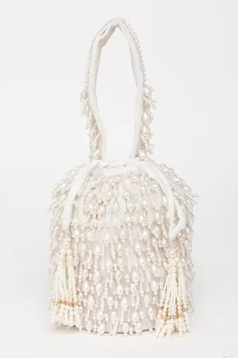 White veda bucket bag