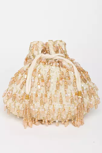Beige -gold avelia potli
