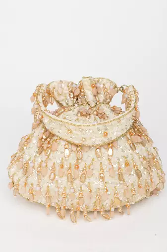 Beige -gold avelia potli