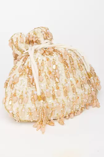 Beige -gold avelia potli