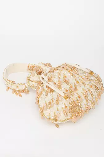 Beige -gold avelia potli