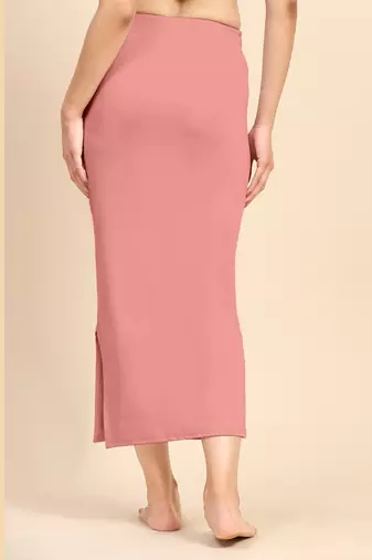 Trendmalls Light Pink Solid Nylon Soft Petticoat Skirts for Women Saree Shape Wear 