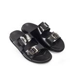 Black leather magnus sandals