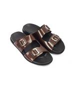 Brown leather magnus sandals