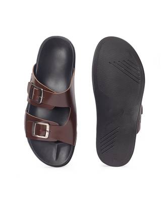 Brown leather magnus sandals 2