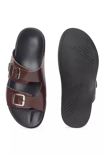 Brown leather magnus sandals