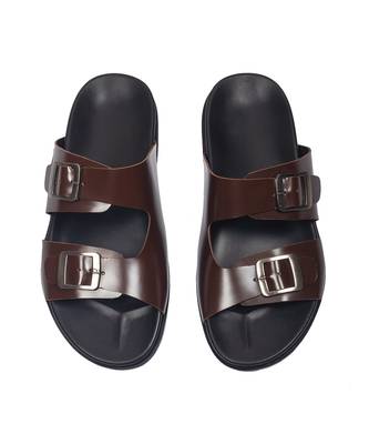 Brown leather magnus sandals 4