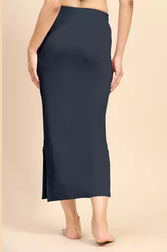 Trendmalls Grey Nylon Soft Petticoat Skirts for Women Saree Shape Wear 