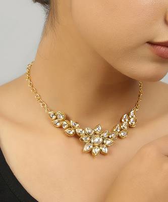 Floral  kundan necklace 4