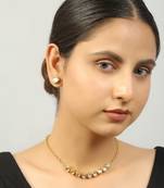 White gold tone kundan necklace with earrings