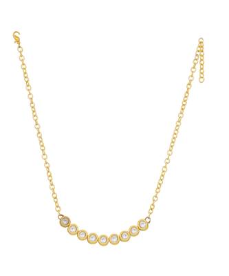 White gold tone kundan necklace with earrings 4