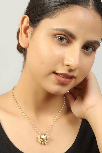 Kundan drop necklace
