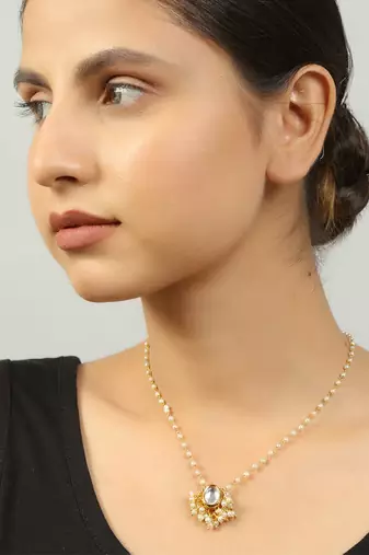 Kundan drop necklace