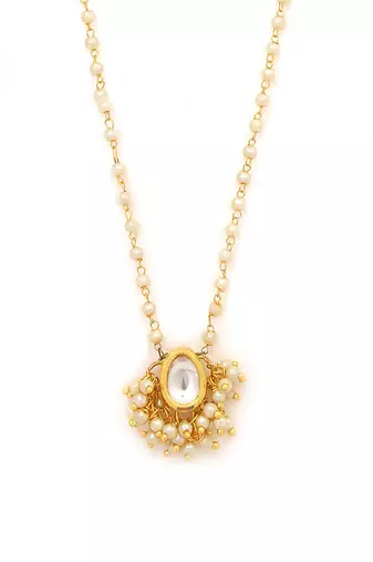 Kundan drop necklace