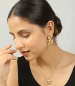 Kundan drop necklace & earrings set
