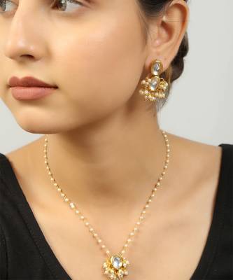 Kundan drop necklace & earrings set 2