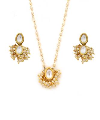 Kundan drop necklace & earrings set 3