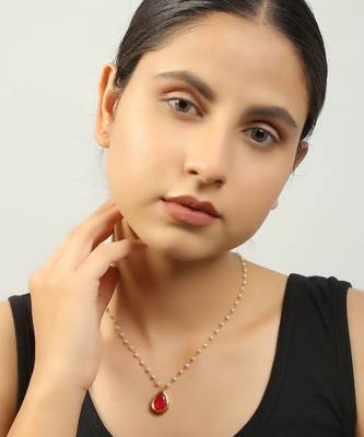 Ruby tear drop kundan pearl neckpiece 1