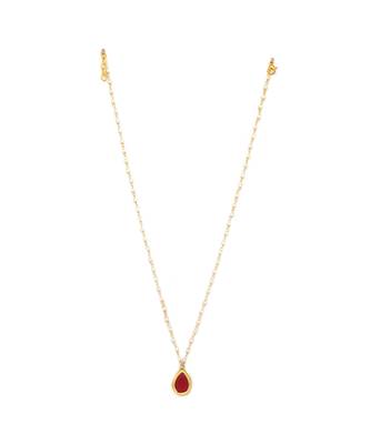 Ruby tear drop kundan pearl neckpiece 3