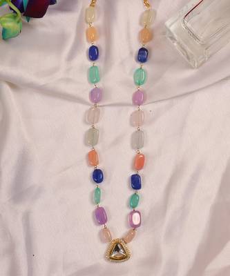 Multicolored kundan polki necklace 4