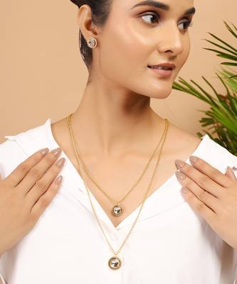 Layered kundan polki necklace set 1