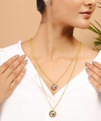 Layered kundan polki necklace set 2