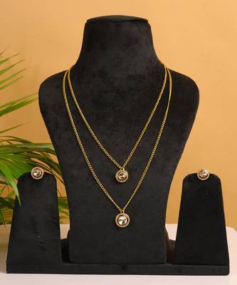 Layered kundan polki necklace set 3