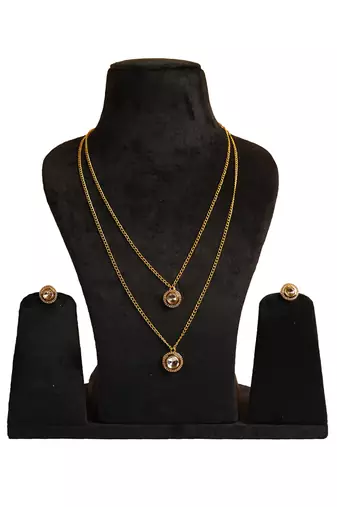Layered kundan polki necklace set