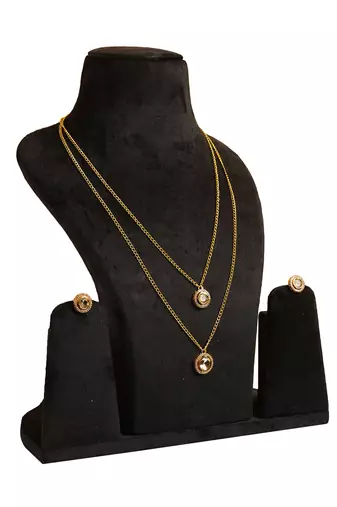 Layered kundan polki necklace set