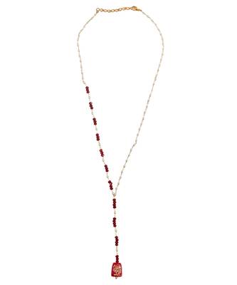 Reda and pearl beaded necklace 4