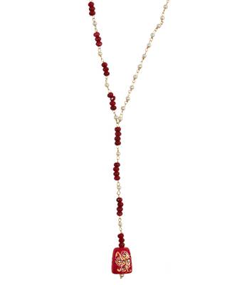 Reda and pearl beaded necklace 5