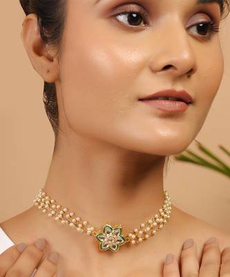Floral kundan choker 3
