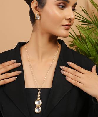 Kundan statement pendant set 1