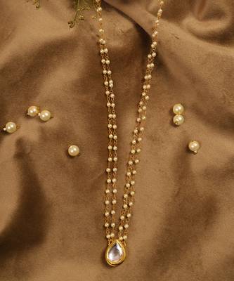 Tear drop kundan necklace with pearls 4