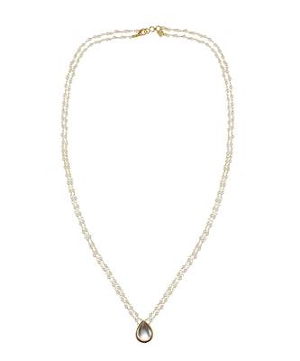 Tear drop kundan necklace with pearls 5
